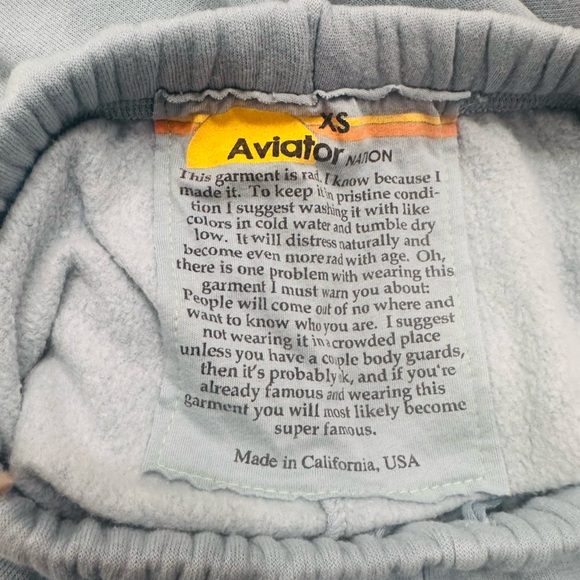 Aviator Nation Light Blue Pants with Rainbow Heart - Picture 3 of 3